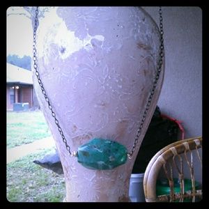 24" adjustable necklace with gorgeous green stone